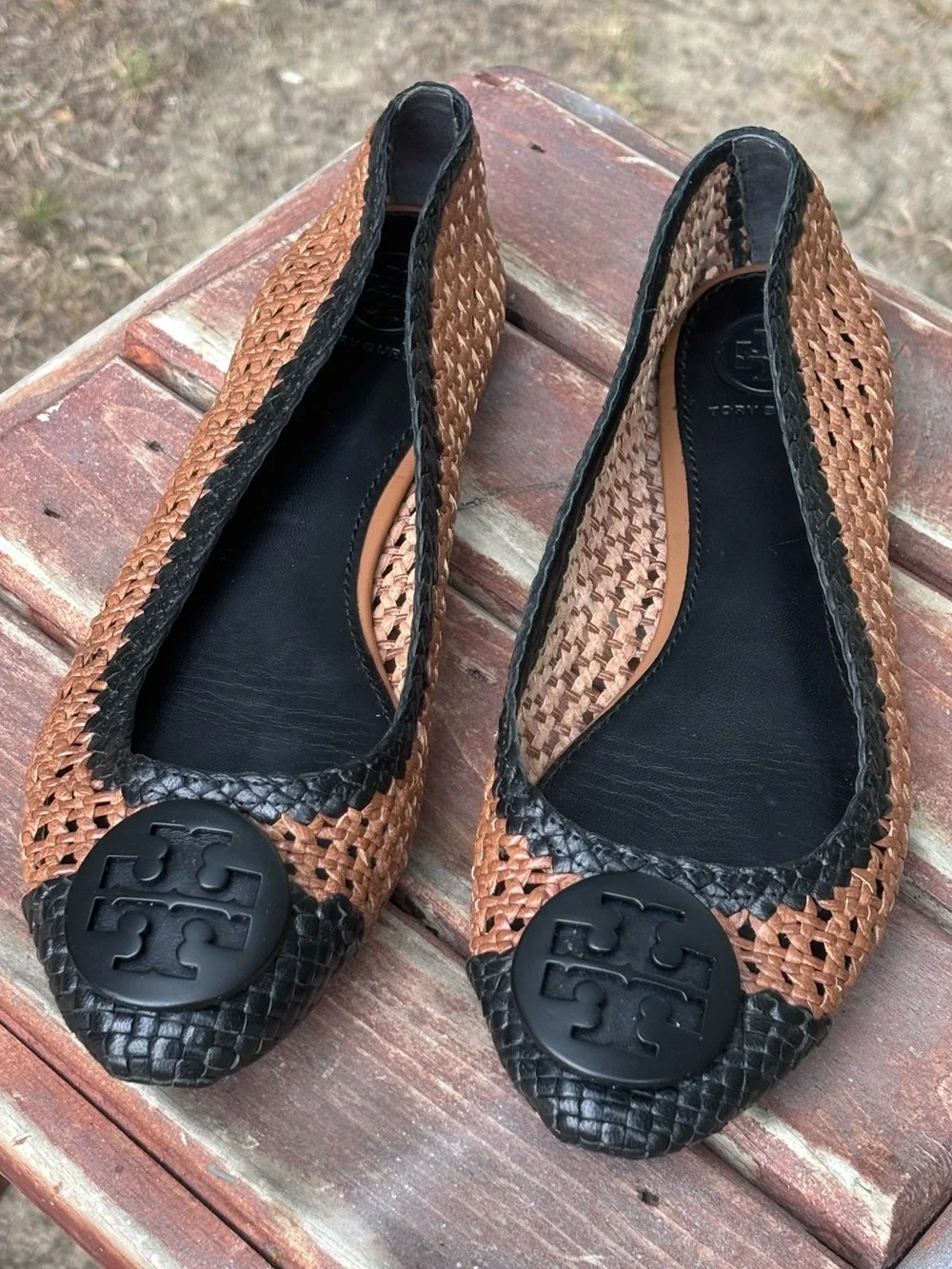 Tory Burch Chelsea Woven Leather Ballet Flats!!